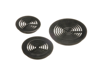 Round black PVC grilles